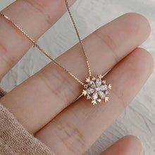 Load image into Gallery viewer, Zircon Snowflake Pendant Necklace