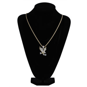 Hip Hop Gold Plated CZ Eagle Pendant