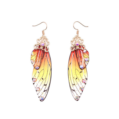 Rhinestone Butterfly Wing Earrings