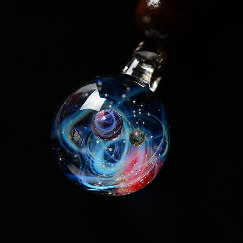 Cosmic Nebula Galaxy Glass Pendant