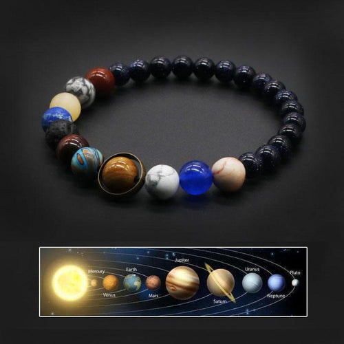 Universe Solar System Bracelet | Natural Stone Eight Planets Bracelet - Land of the Luxury